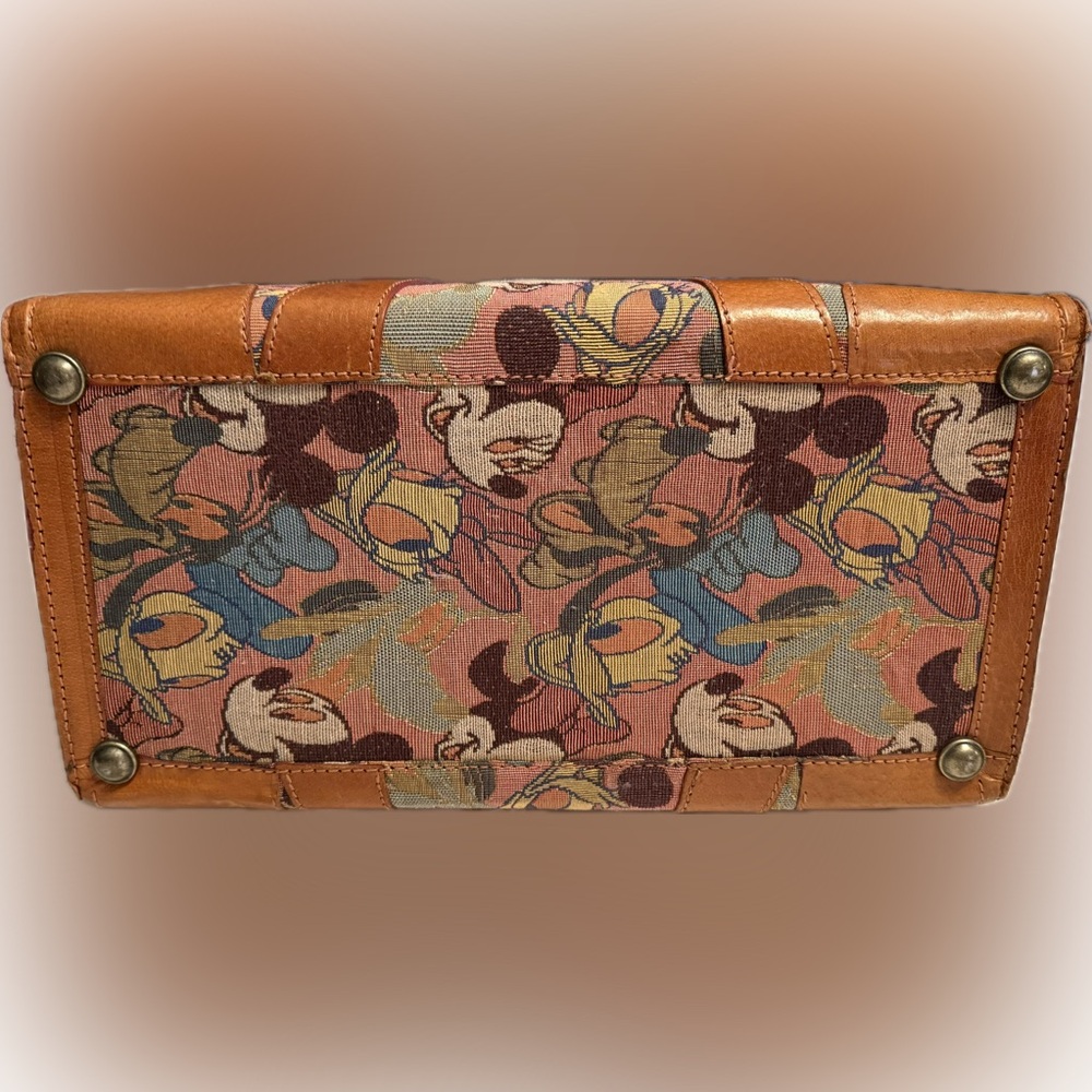 Disney Mickey Mouse Leather Trim Duffel Bag - Picture 3 of 14
